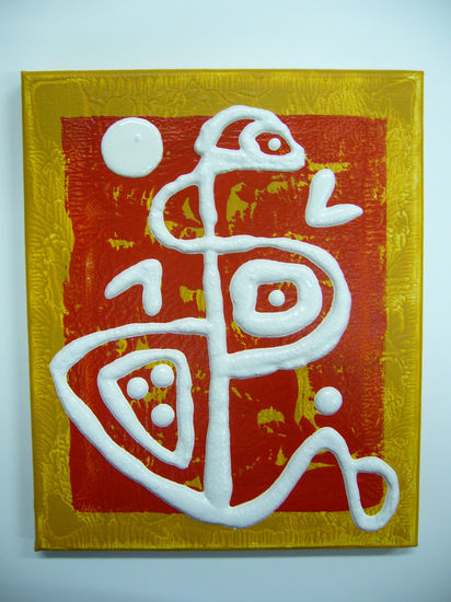 BLANCO SOBRE ROJO Y OCRE Mixed media Canvas Others