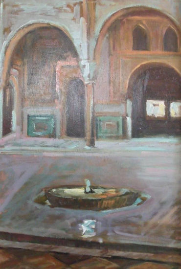 Cuarto dorado (Alhambra) Oil Panel Landscaping