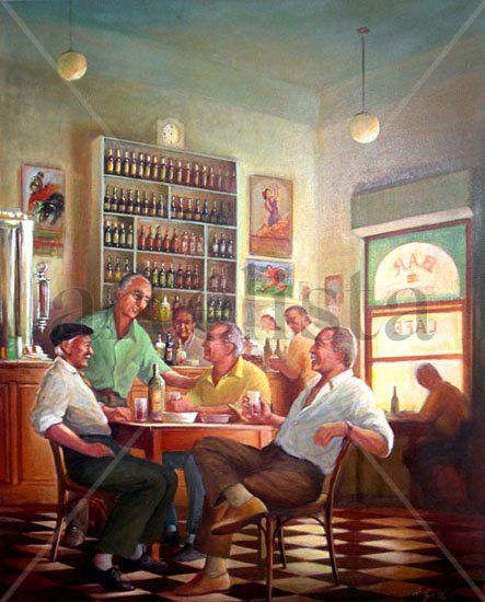Amigos en el bar