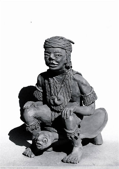 Cacique Taíno Terracota Figurativa