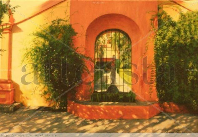 En el Alcázar de Sevilla Óleo Lienzo Paisaje