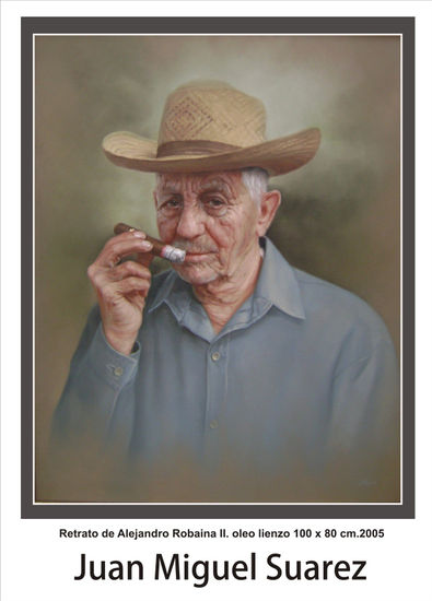 Retrato de Alejandro Robaina Oil Canvas Portrait