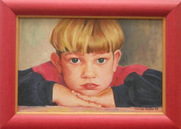 Me observa Oil Canvas Portrait