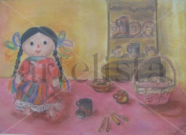 La Comidita (version pintura) Pastel Paper Still Life Paintings