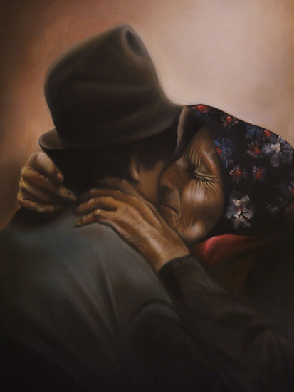 el amor de mi madre Oil Canvas Portrait