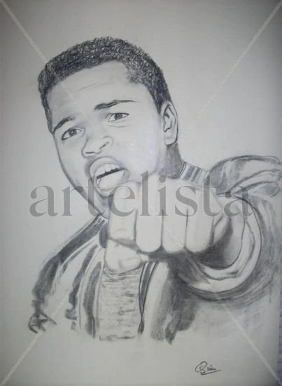 MOHAMED ALI Charcoal