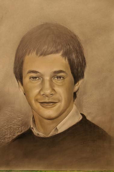 Dibujo al oxido de zinc: joven