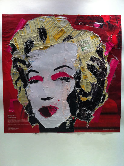 Marilyn Monroe Décollage Cartulina Retrato