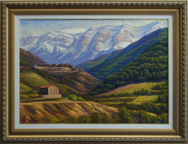 Vista a las montañas Perinei Oil Canvas Landscaping