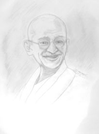 Retrato Ghandi