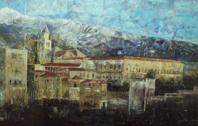 La Alhambra. Granada Oil Canvas Landscaping