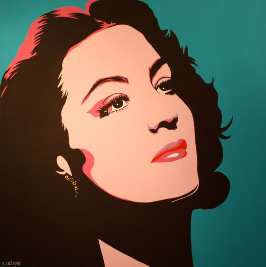 María Félix en Rosa Acrílico Tela Retrato