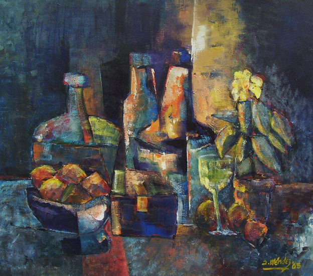 La damas Juanas y don Florindo Acrylic Canvas Still Life Paintings