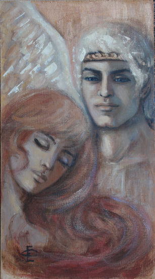 Eros y Phyche Oil Canvas Figure Painting