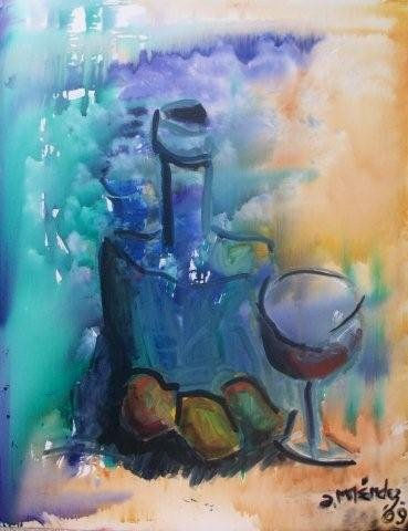 ¿Vino solo? ¿O solo vino? Acrylic Canvas Still Life Paintings