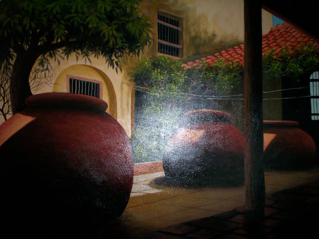 patio con tinajases