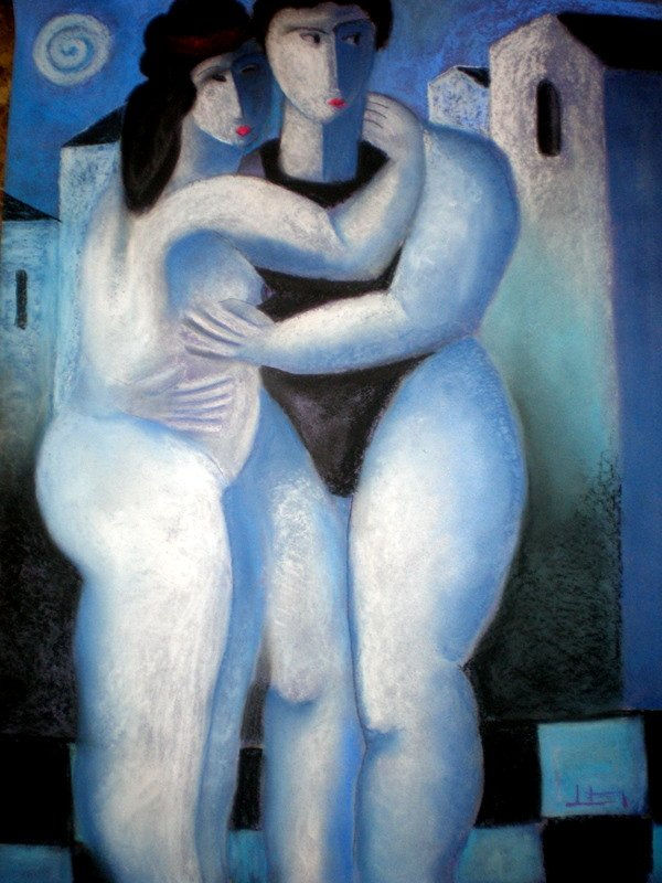 parella en blau