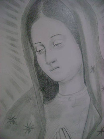 Rostro de La Virgen de Guadalupe Charcoal