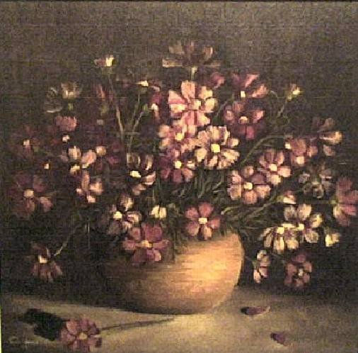 Jarrón de Flores I Oil Canvas Floral Painting