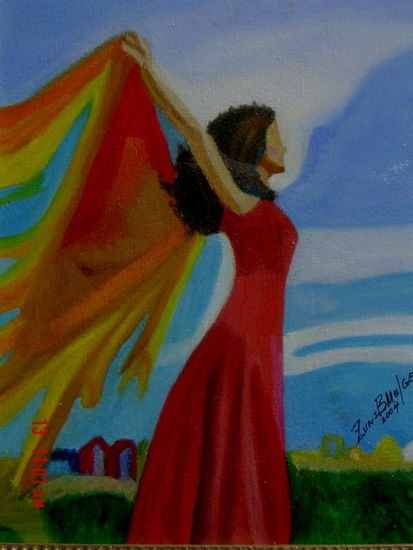 AL VIENTO Oil Canvas Figure Painting