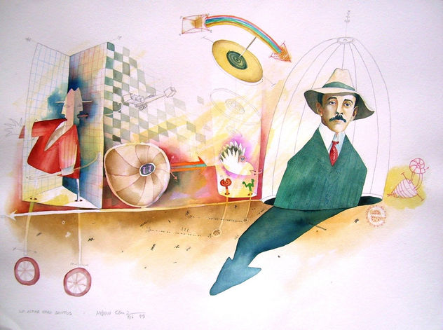 Retrato do inventor Alberto Santos Dumont