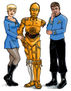 Chapel, C-3PO y el Dr. McCoy