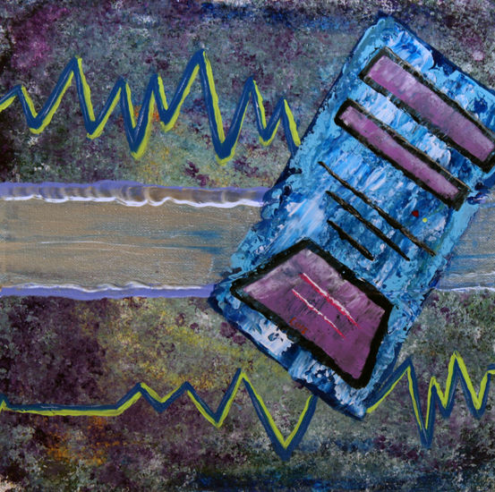 Computer (Ordenador) Mixed media Canvas Figure Painting