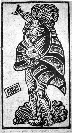 "A Vênus do Bacalhau (A Gloriosa Nudez da Vênus Neoacadêmica) Woodcut