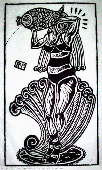 "O Nascimento da Vênus Neoacadêmica" Woodcut