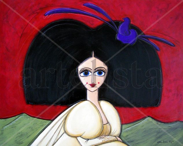 La menina peinada por el cu cú Acrylic Canvas Figure Painting