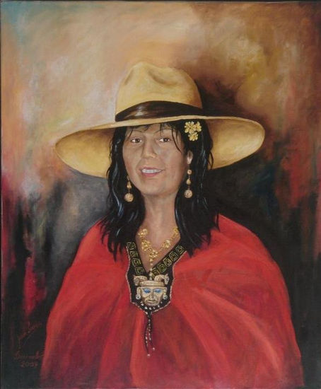 EL PERÚ Oil Canvas Figure Painting