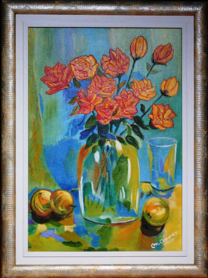 Flores 6 Oil Canvas Floral Painting