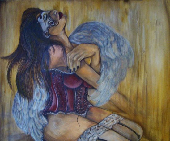 mujer alada Acrylic Canvas Figure Painting