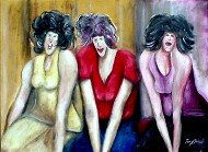 Amigas Oil Canvas Figure Painting