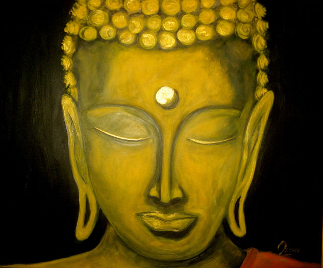 Buda Oro Oil Panel Portrait