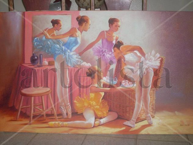 adolecentes bailarinas Oil Canvas Landscaping