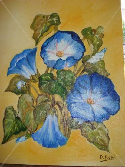 Campanillas Oil Canvas Floral Painting