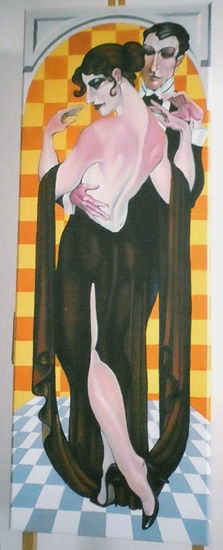 Tango Oil Textile Figure Painting