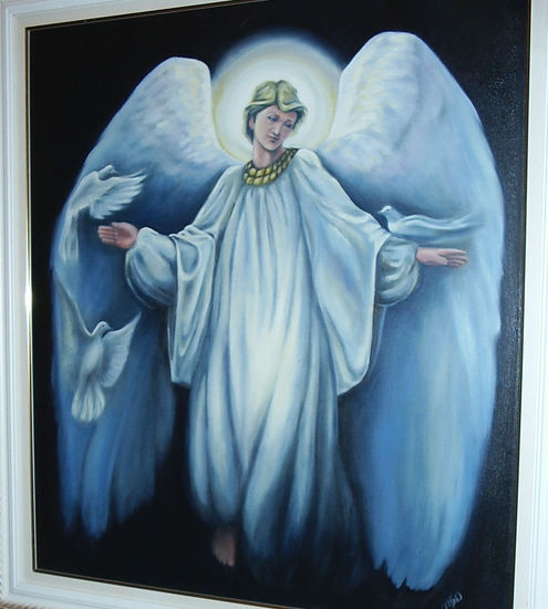 Anjo Oil Textile Figure Painting