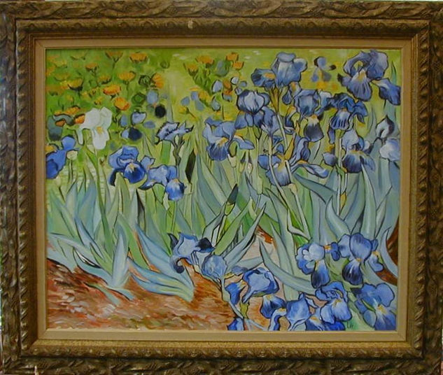 LOS IRIS DE VAN GOGH Óleo Lienzo Paisaje