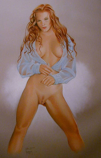 DESNUDO DE MUJER Pastel Papel Desnudos