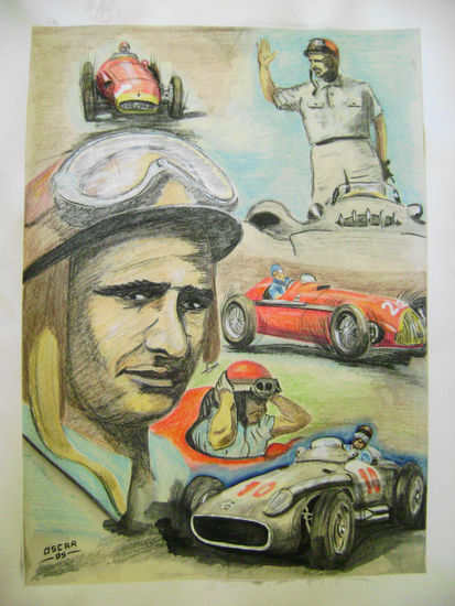 F 1 Juan Manuel Fangio Acrylic Card Sports