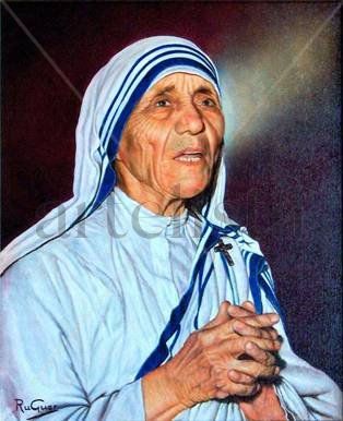 Beata Madre Teresa de Calcuta Oil Canvas Portrait