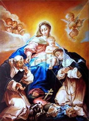 La Virgen del Rosario Vicente Lopez Óleo Lienzo Figura