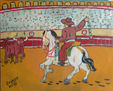 Rejoneador 2, óleo sobre madera 40x50 de Crespo