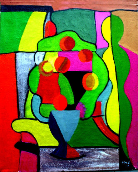 BODEGÓN CASI ABSTRACTO Oil Canvas Floral Painting