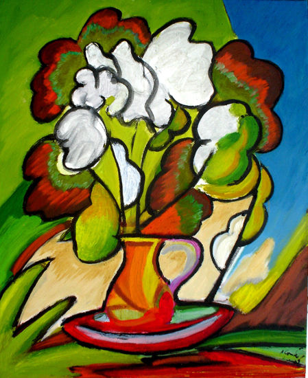 FLORES MODERNISTAS Oil Canvas Still Life Paintings