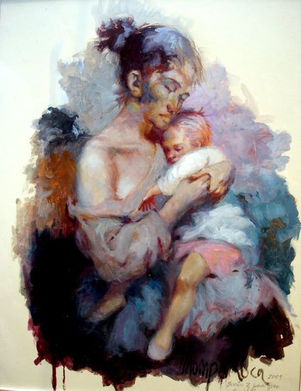 Boceto Maternidad II Oil Canvas Figure Painting