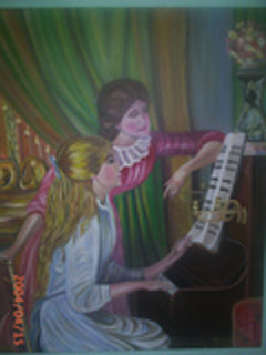 Clase de piano Oil Canvas