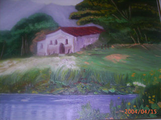 Casa y rio Oil Canvas